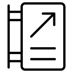 Exit sign icon in vector illustration