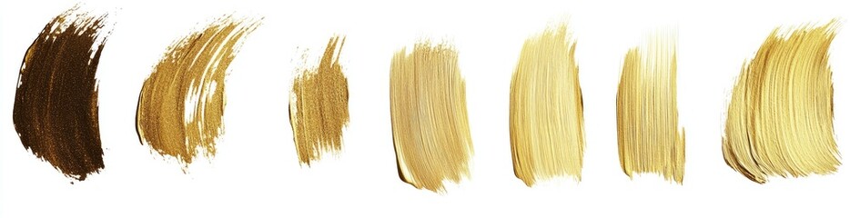 Brushstrokes of various shades of gold and brown