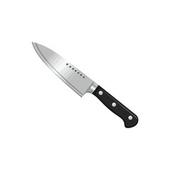 “Sharp Stainless Steel Chef’s Knife with Black Handle – Professional Kitchen Knife”