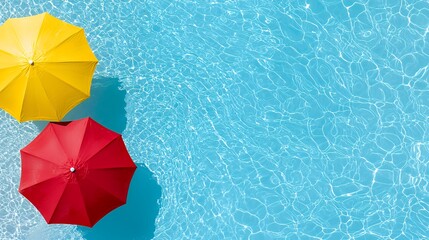 Umbrellas in Pool Water