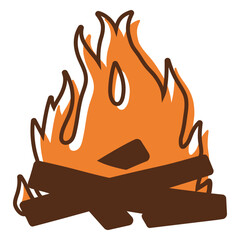 Bonfire flaming color stroke © Vexels