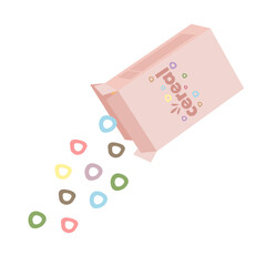 vector illustration of cereal product being poured