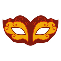 Flat mardi gras swirly mask