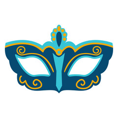 Mardi gras swirly flat mask