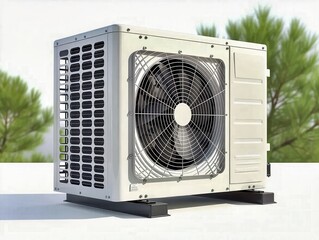 Air conditioning units on white background

