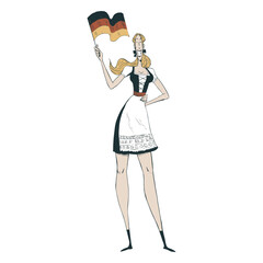 German woman color stroke