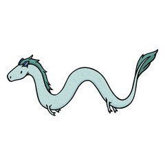 Chinese dragon color stroke sea