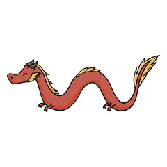 Chinese dragon color stroke red