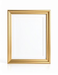 Obraz premium Golden frames with empty white canvas mock up template over white background