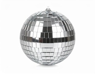 Obraz premium Silver disco ball over white background
