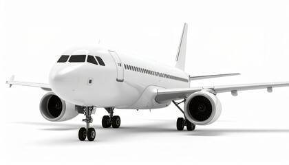 Obraz premium White airplane 3d model over white background