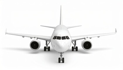 White airplane 3d model over white background