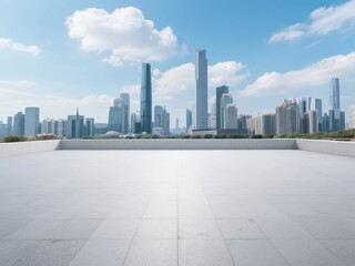 Obraz premium Modern Cityscape with Skyscrapers and Clear Sky