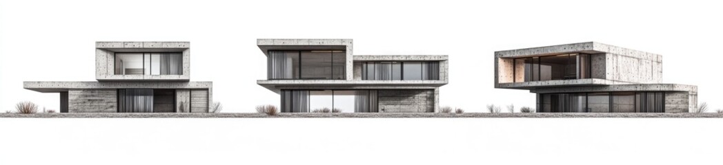 Fototapeta premium Modern concrete houses facade
