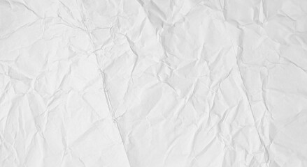 White paper sheet texture background with crumpled wrinkled and rough pattern, empty blank paper page material for any design