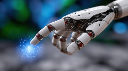 Robotic Hand Reaching for Digital Spark in Futuristic Setting