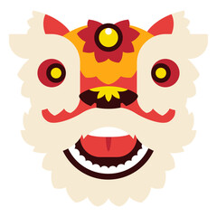 Chinese flat lion face geometric