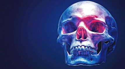 Neon Skull: A Glowing Portrait of Mortality