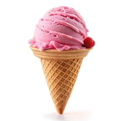 ice cream with strawberry white background