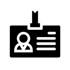 Fototapeta premium id card with small attached ribbon badge silhouette on transparent background for web and graphic design