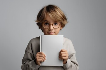 funny children&rsquo;s book plain and blank cover mockup on neutral background, flat studio light 6