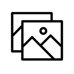 image gallery icon featuring two overlapping land (1) on transparent background for web and graphic design