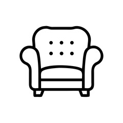 armchair icon on transparent background for web and graphic design
