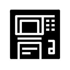 atm machine icon silhouette on transparent background for web and graphic design