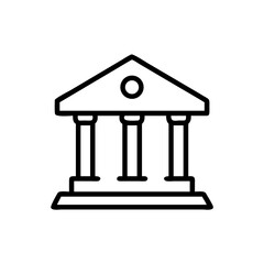bank building icon on transparent background for web and graphic design