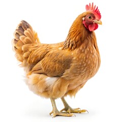 Fototapeta premium Hen on white background