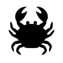 crab icon silhouette on transparent background for web and graphic design