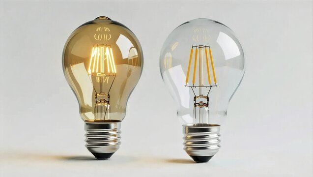 Two light bulbs illuminate white surface

