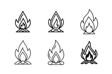 Simple Campfire Symbol Vector Art