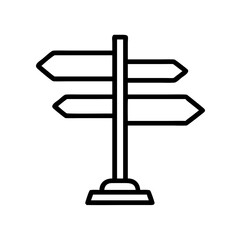 direction signpost icon on transparent background for web and graphic design