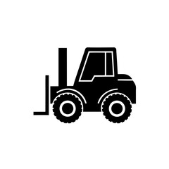 Naklejka premium creative details Outline silhouette forklift truck icon vector illustration