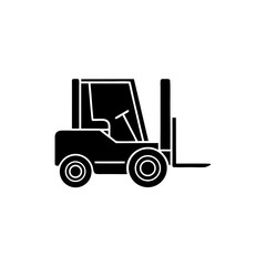 creative details Outline silhouette forklift truck icon vector illustration