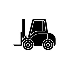 creative details Outline silhouette forklift truck icon vector illustration