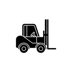 creative details Outline silhouette forklift truck icon vector illustration