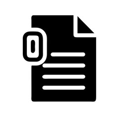 document icon with paperclip silhouette on transparent background for web and graphic design