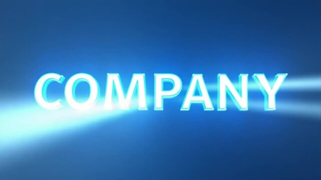 Company - White and Blue Words on Dark Blue Background, Typographic Concept