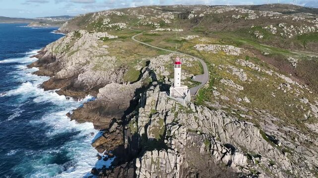 Faro de Punta Nariga desde punto de vista A&eacute;reo