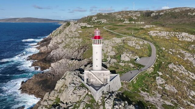 Faro de Punta Nariga desde punto de vista A&eacute;reo