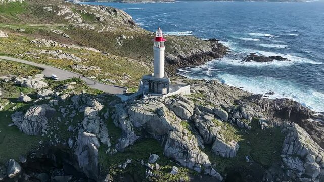 Faro de Punta Nariga desde punto de vista A&eacute;reo