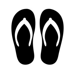 flip flops icon silhouette on transparent background for web and graphic design
