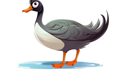 Fototapeta premium Adorable Duck with Ducklings - Vector Illustration Cartoon Image