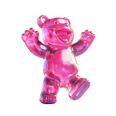 Fototapeta na wymiar Sugar candy character 3D on an isolated white background PNG