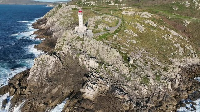 Faro de Punta Nariga desde punto de vista A&eacute;reo