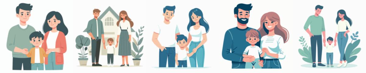 happy little family vector