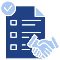 Agreement Flat Blue Icon