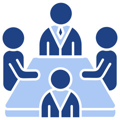 Meeting Flat Blue Icon